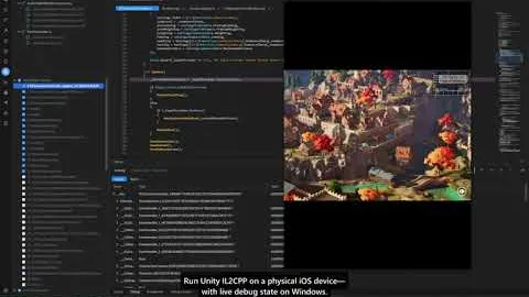 Debug Unity iOS IL2CPP natively on Windows